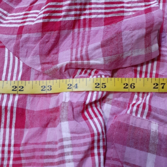 Only Necessities 90s Style Pink Plaid Pearlized Snap Front Maxi Dress 22… - Picture 11 of 14